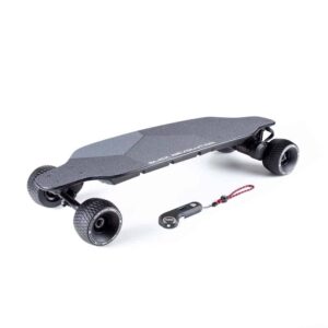 Urban 80 electric skateboard with rough stuff wheels and controller