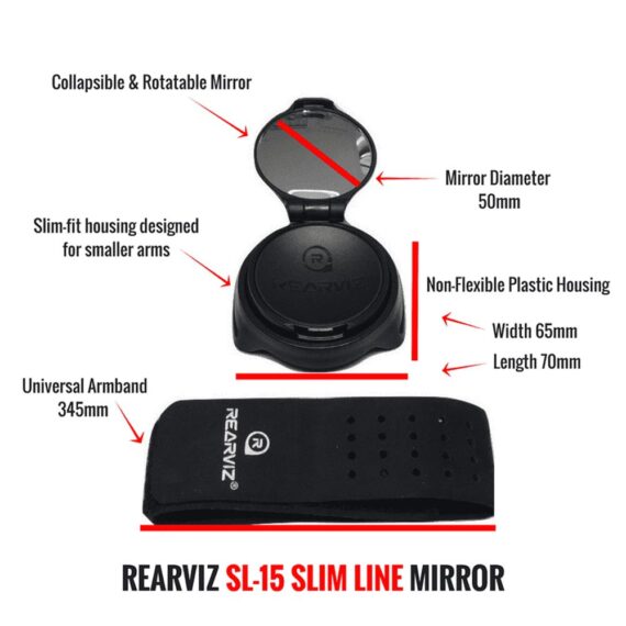 RearViz SL-15 Slim Line Mirror details