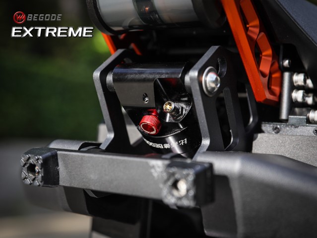 Begode Extreme rear suspension close up